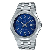 CASIO Waterproof Stainless Steel Strap Mens Blue Analog MTP-E158D-2A
