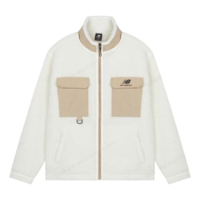New Balance logo Sportswear Cotton Coat Asia Sizing 'White Beige' AMJ23358-CIC