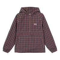 Stussy Unisex Logo Embroidery Check Jacket Red STUSSY-SS21-29
