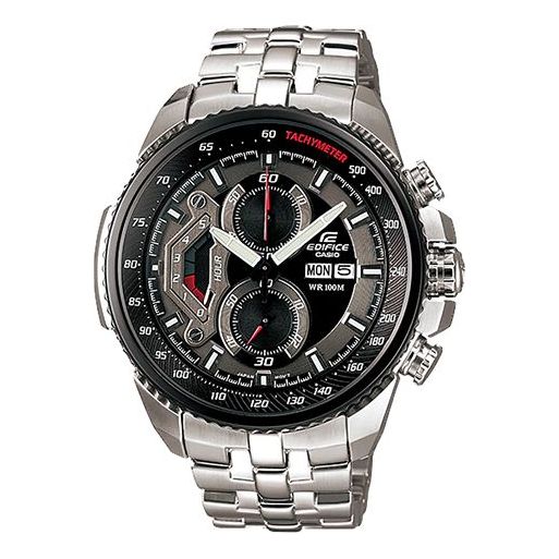 CASIO Waterproof EDIFICE Stainless Steel Strap Sports Quartz Mens Black Analog EF-558D-1A