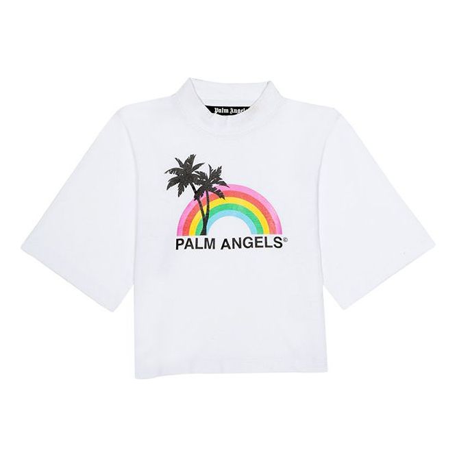 PALM ANGELS Printing Short Sleeve White PWAA020S20JER0060110