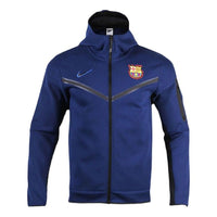 Nike FC Barcelona Tech Fleece Athleisure Casual Sports Hooded Jacket 'Navy Blue' DH7827-492