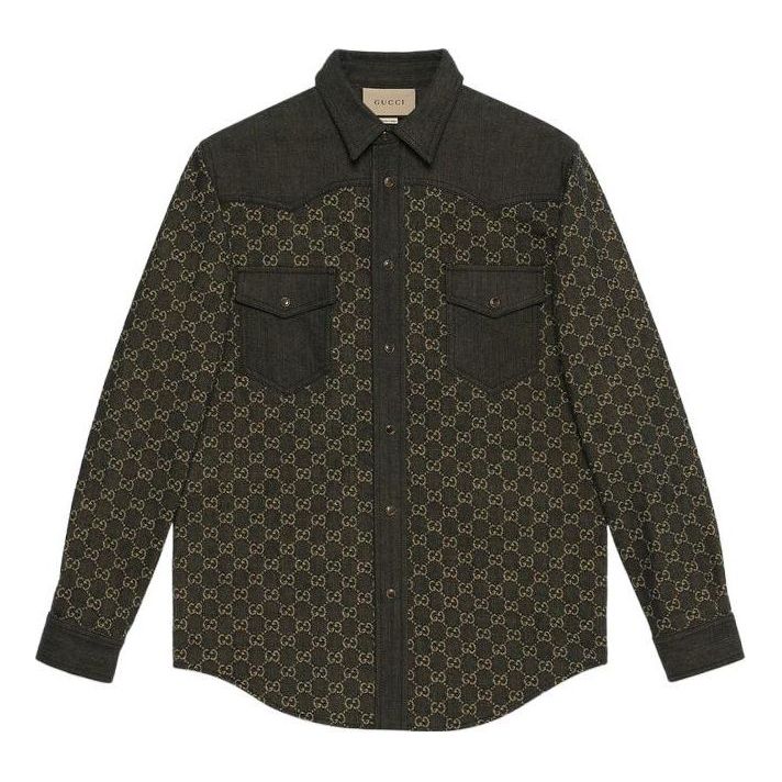 Gucci GG Jacquard Denim Shirt 'Black' 669613-XDBUF-1289