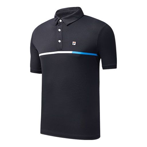 FILA Athletics Embroidered Logo Knit Casual Short Sleeve Polo Shirt Blue A11M023152F-NV