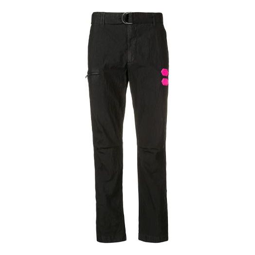 Men's Off-White D Waist Casual Long Pants/Trousers Slim Fit Black OMCA084R19A210211000