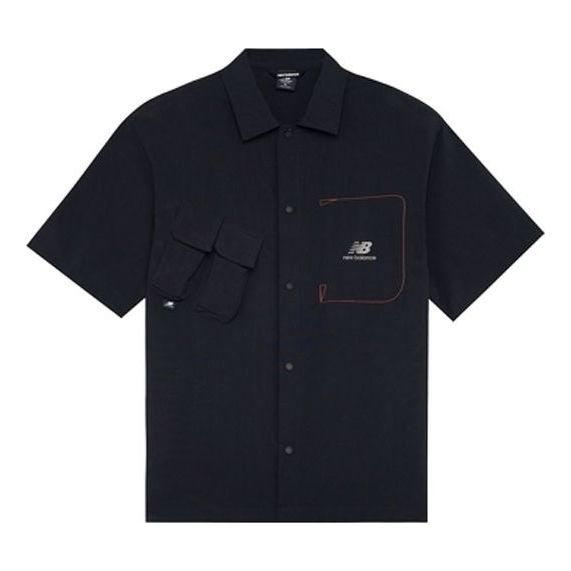 New Balance Logo Short-Sleeve Shirt Asia Sizing 'Black' AMJ22360-BK