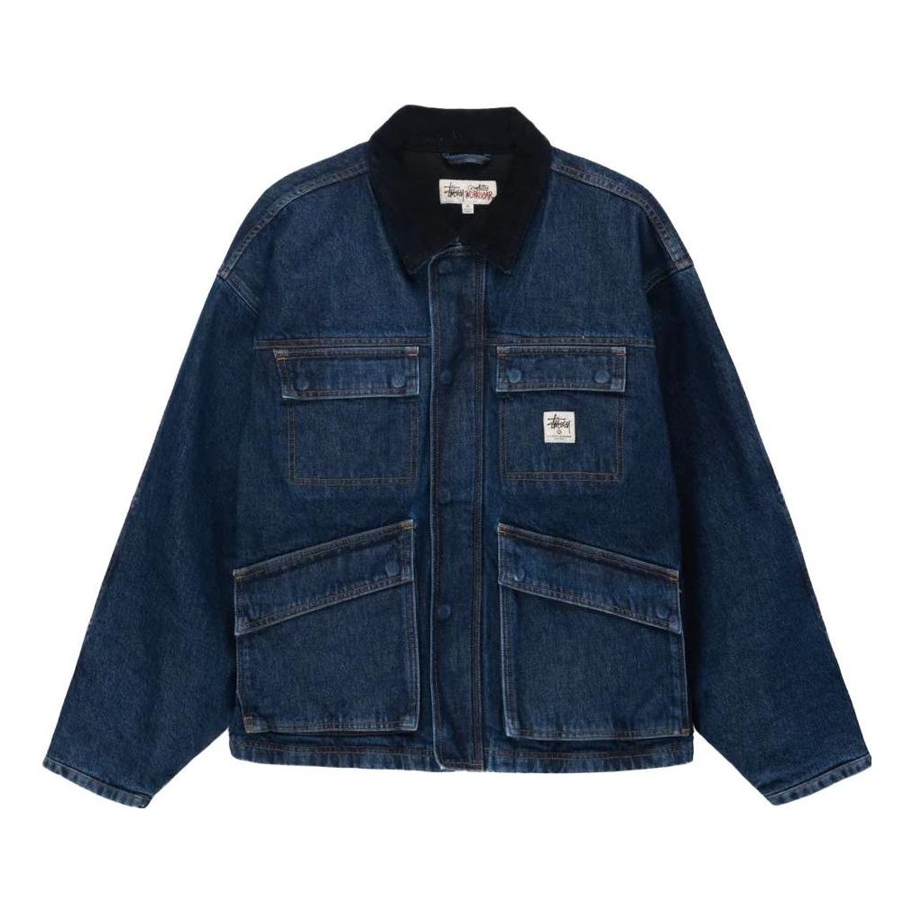 Stussy Washed Canvas Shop Jacket 'Blue' 115688