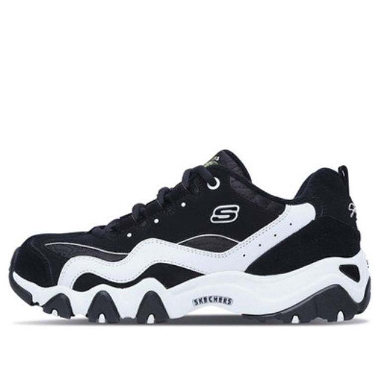 (WMNS) Skechers D'Lites Running Shoes Black/White 66666077-BLK
