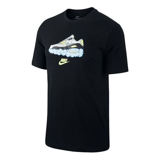 Nike Air Max Shoe Printing Short Sleeve Black CV0071-010
