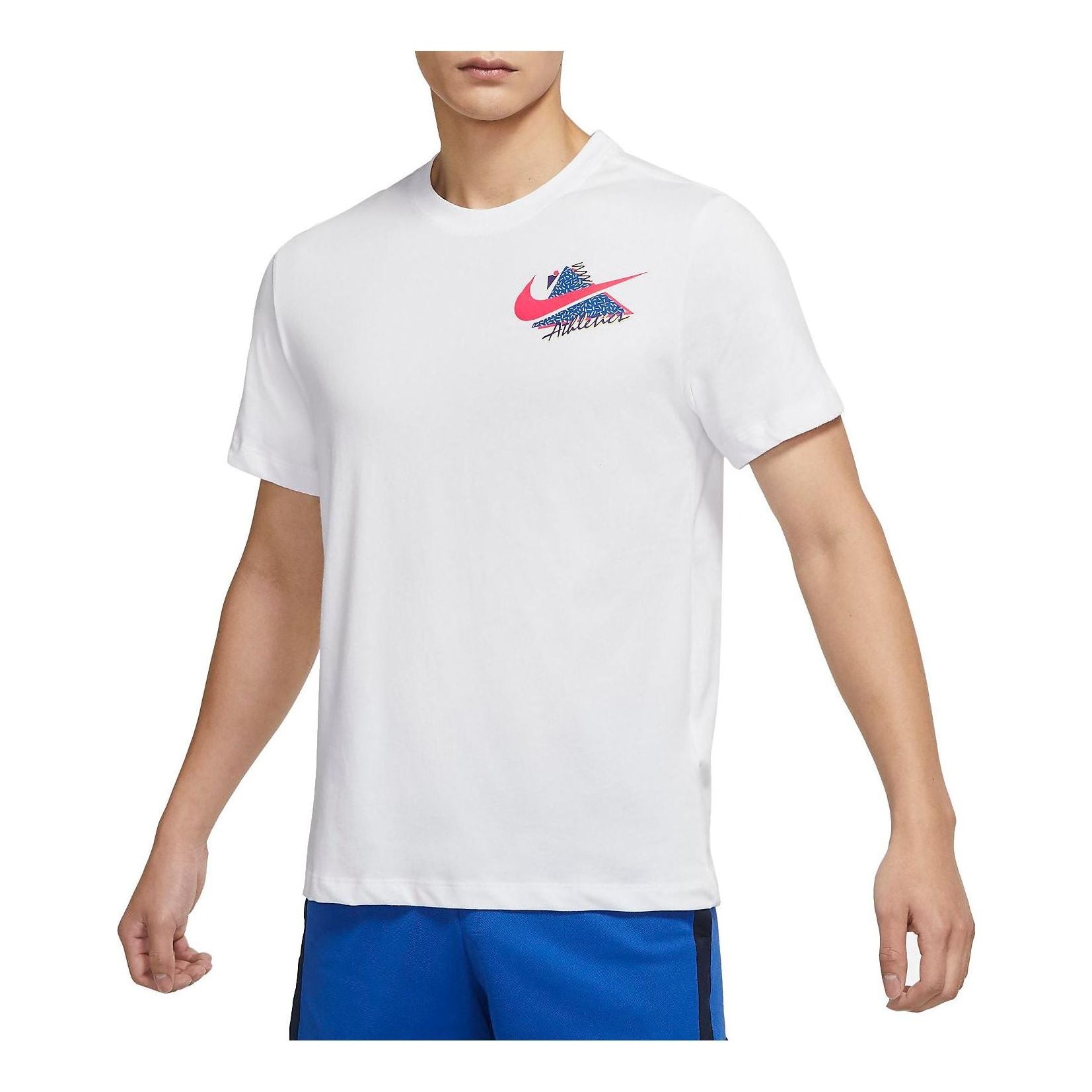 Men's Nike Training Back Logo Pattern Printing Cotton Short Sleeve White T-Shirt DM6259-100