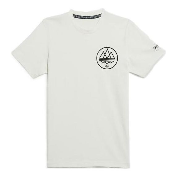 Men's adidas originals x Spezial Crossover Pullover Round Neck Solid Color Printing Short Sleeve White T-Shirt HC0400