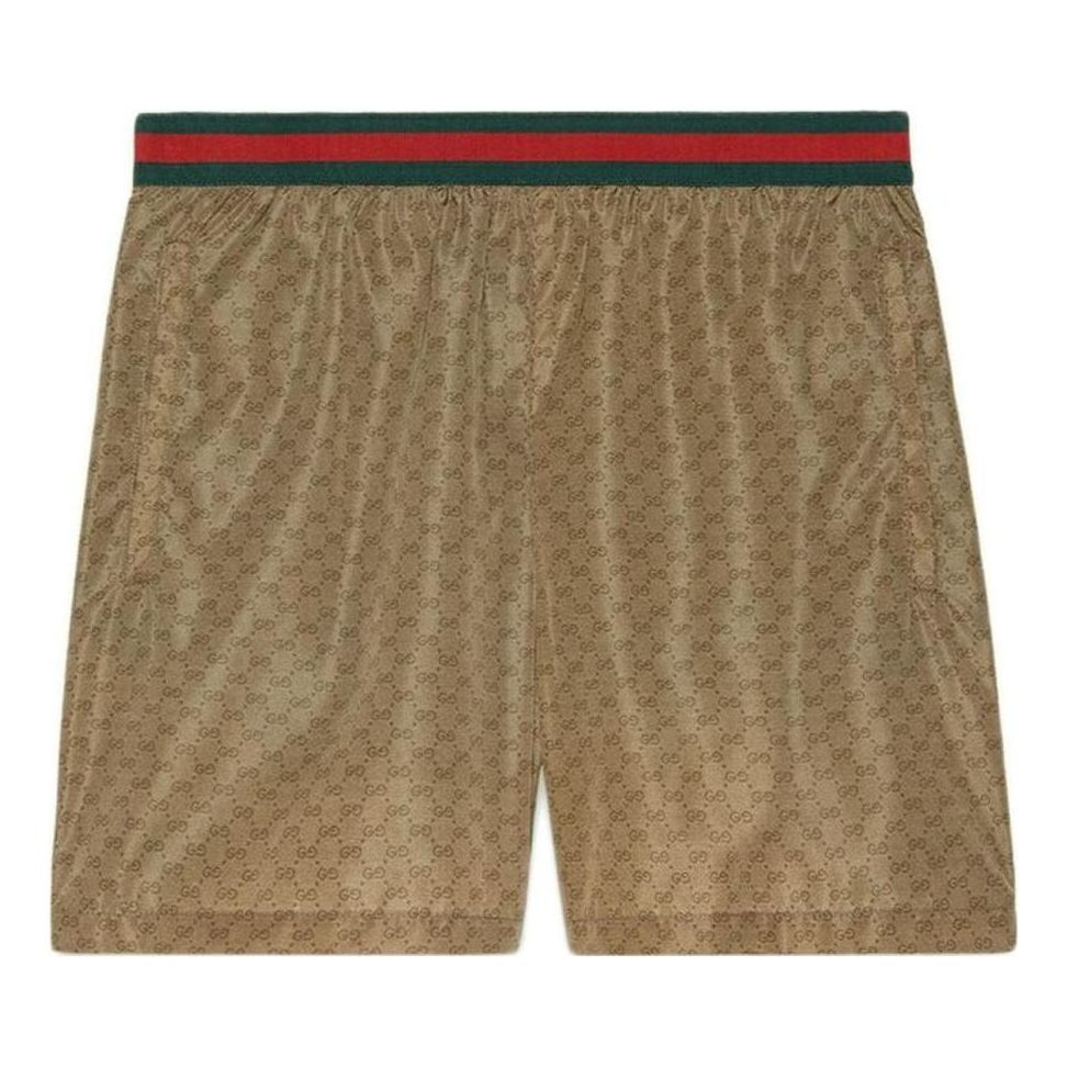 Gucci GG Nylon Swim Shorts 'Camel Ebony' 699086-XHAFY-2190