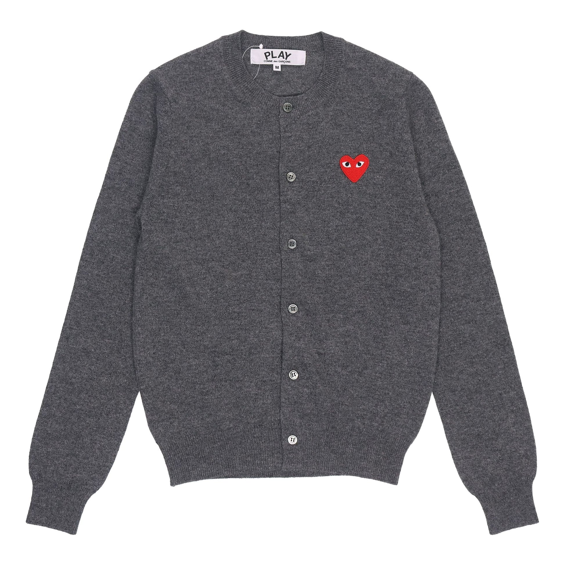 (WMNS) COMME des GARCONS PLAY Cardigan Red Emblem 'Grey' AZ-N007-051-3