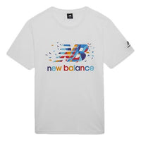 New Balance Men's New Balance logo Printing Short Sleeve White AMT03301-MUM