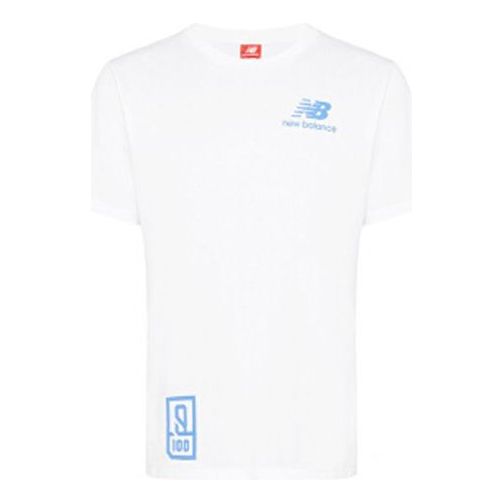 New Balance Men's New Balance Printing Logo Short Sleeve White AMT91656-WT