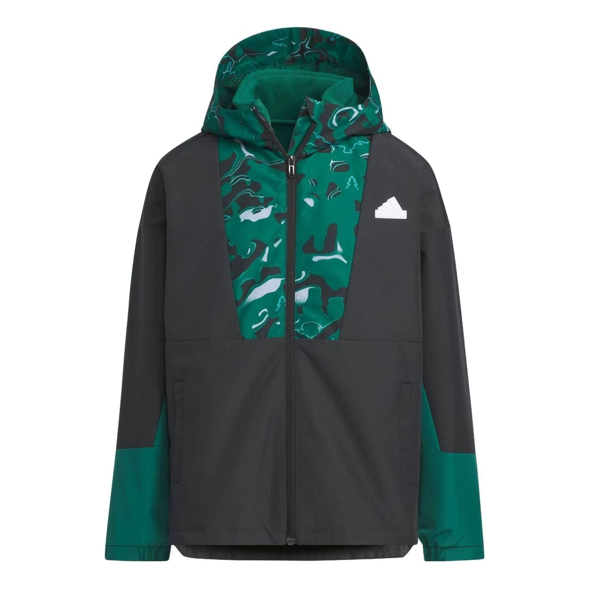 (GS) adidas City Escape Two-In-One Jacket Asia Sizing 'Black Green' IY5021