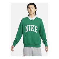 Nike Long-Sleeve Fleece Polo Top Asia Sizing 'Green' FN3113-365