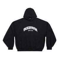 Balenciaga Back Flip Round Hoodie Oversized 'Black White' 761458TPVG11070