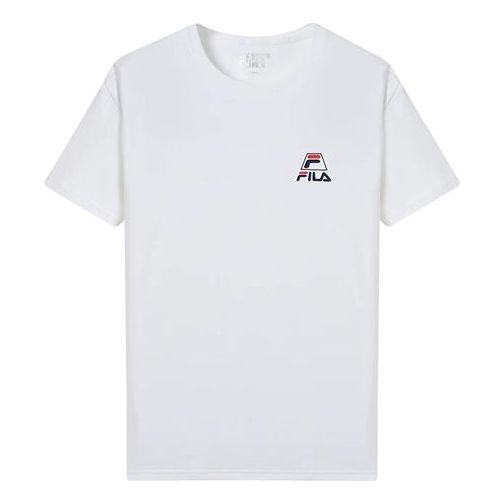 FILA Short Sleeve 2019 Athleisure Casual Sports LOGO Knit Short Sleeve White F11M928190AWT