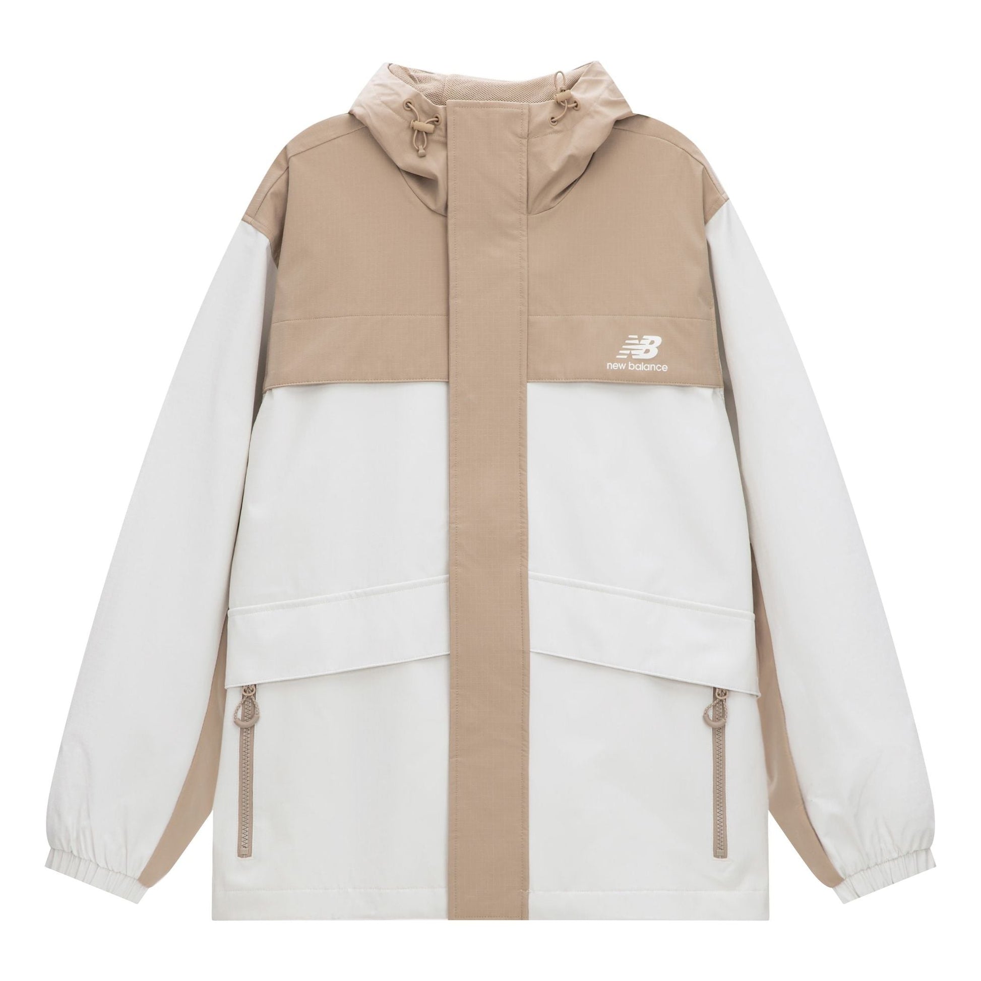 New Balance Logo Urban Remix Woven Jacket Asia Sizing 'White Beige' AMJ33359-BNN