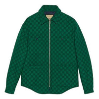 Gucci GG Wool Flannel Padded Jacket 'Green Navy Blue' 770330-ZAPDC-3585