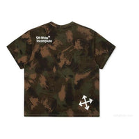 Off-White Paintbrush Short-Sleeve Camouflage Oversize Round Neck OMAA038E191850189901