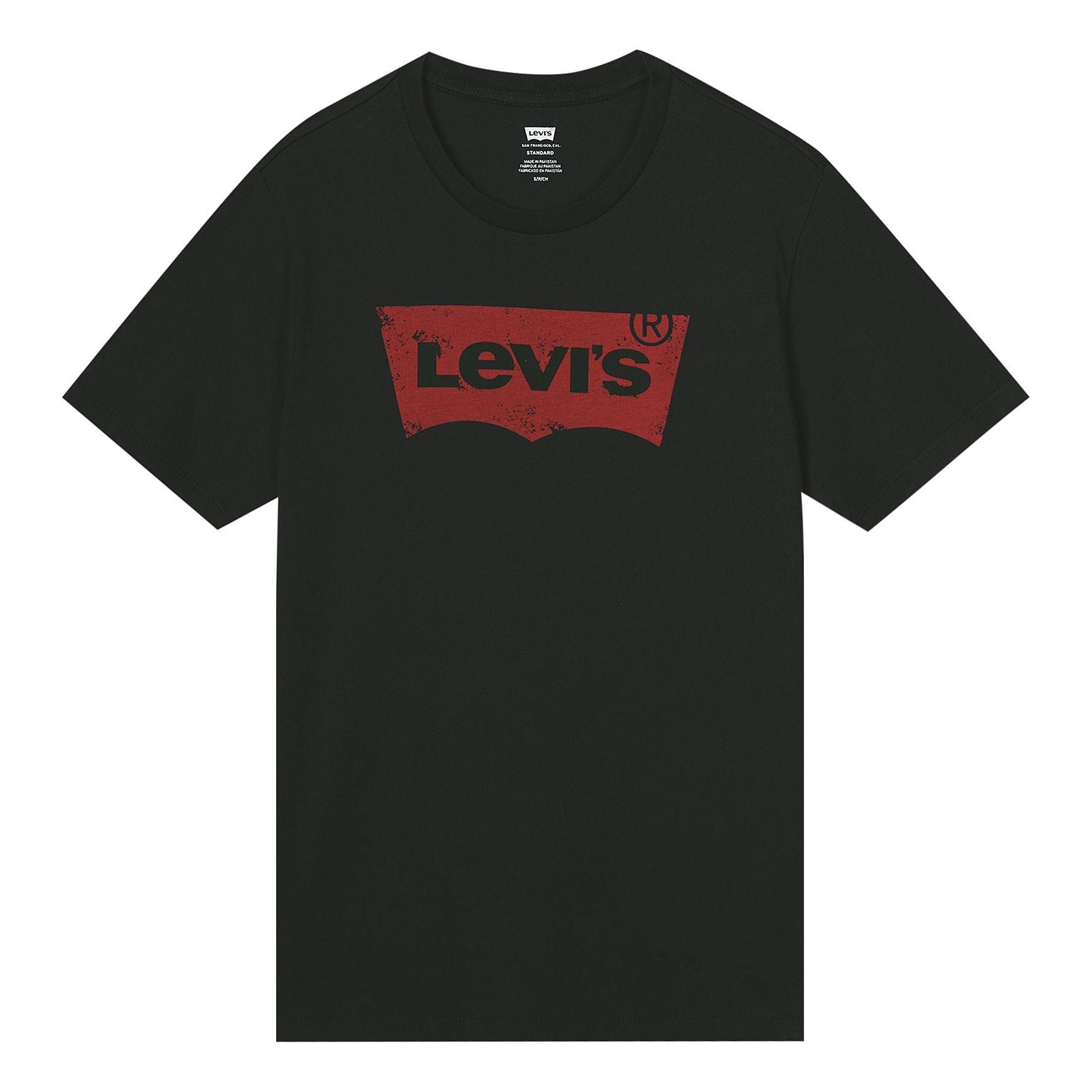 Men's Levis Pure Cotton Round Neck Classic Logo Short Sleeve Black 17783-0198