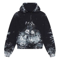 (WMNS) Balenciaga Printing Fleece Hoodie Black 662531TKVG21070