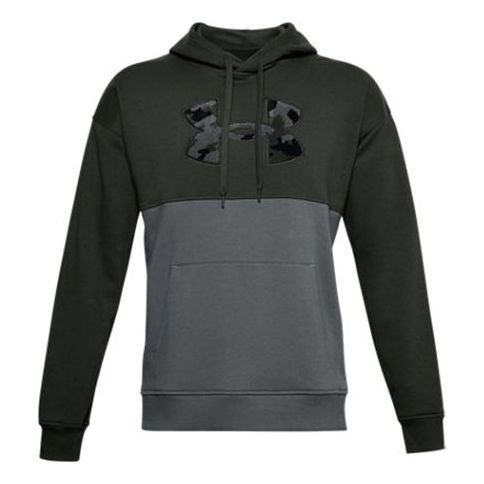 Men's Under Armour Rival Colorblock Training Sports Fleece Green 1357098-310