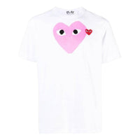 COMME des GARCONS PLAY SS25 Printed Heart with Red Emblem Pink T-Shirt 'White' AX-T106-051-4