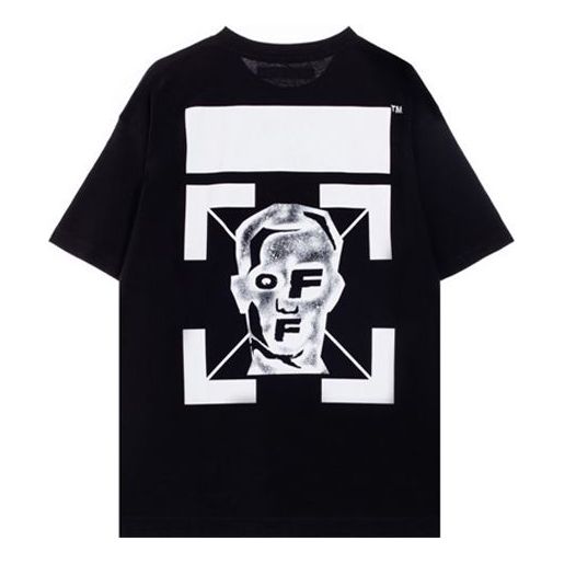 Off-White Back Alphabet Printing Short Sleeve Black OMAA038E20JER0091001