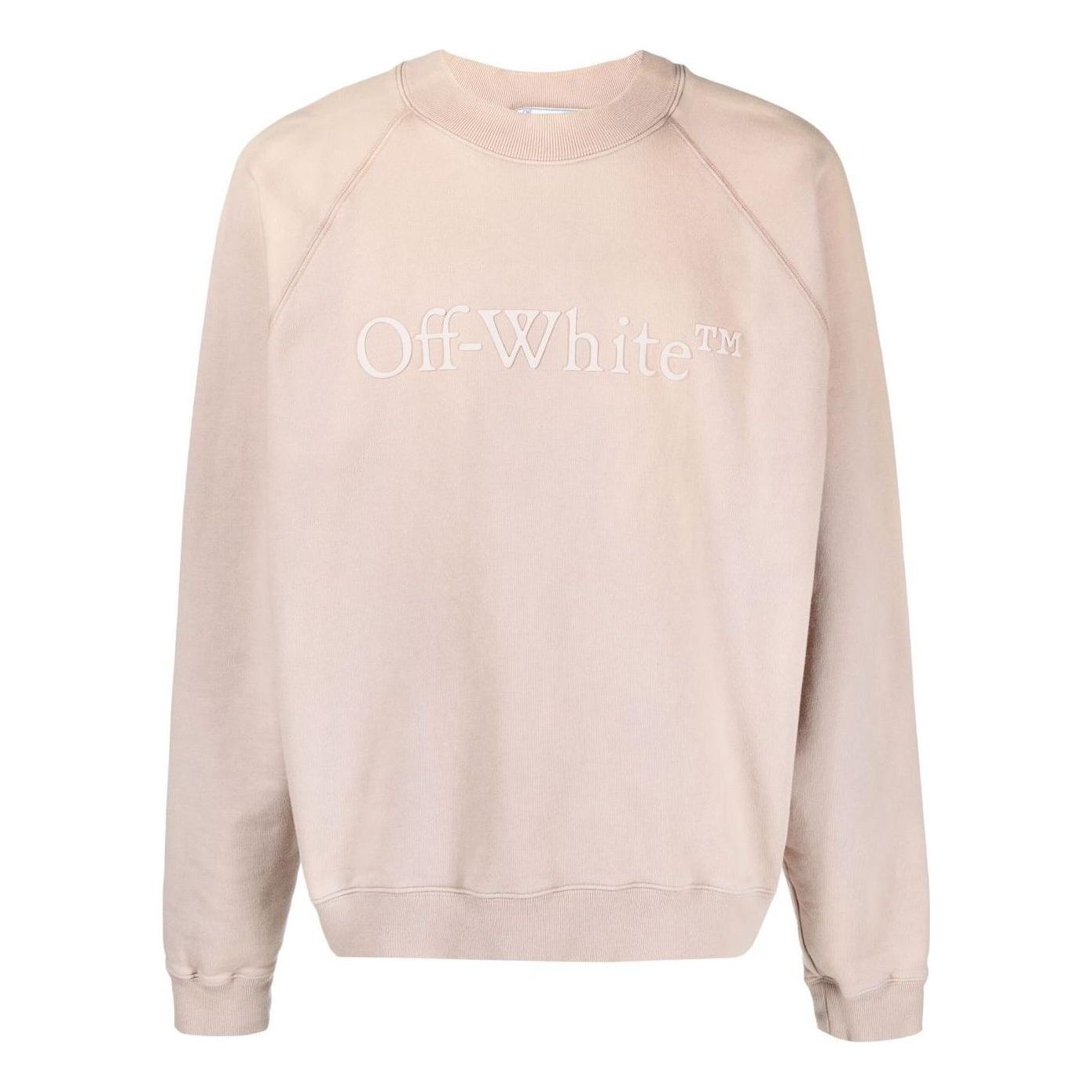 (WMNS) Off-White Logo-Print Cotton Sweatshirt 'Pink' OMBA056S22FLE0016262