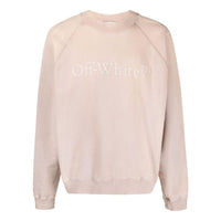 (WMNS) Off-White Logo-Print Cotton Sweatshirt 'Pink' OMBA056S22FLE0016262