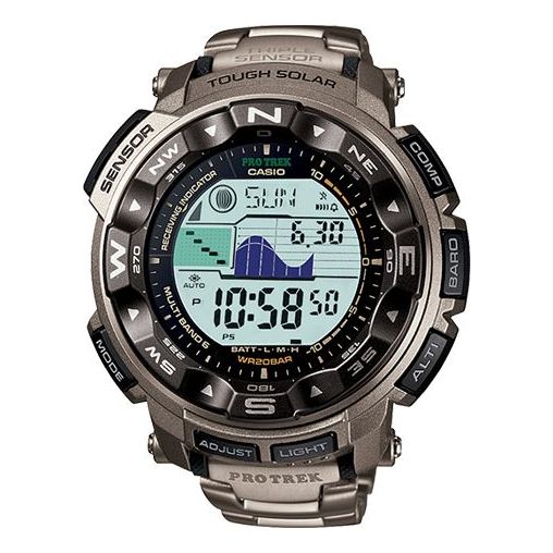 CASIO Waterproof Sports Solar Powered Mens Silver Digital PRW-2500T-7CR