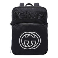 Gucci Retro Logo Printing Large Capacity schoolbag Backpack Unisex / Black 536724-9W8CX-1058