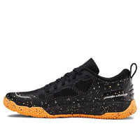 (GS) Under Armour X Level Mainshock Splatter Sneakers Black/Orange 3022523-001