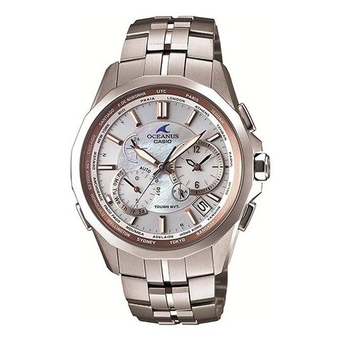 Men's CASIO Oceanus Series quartz Metallic waterproof Silver Mens OCW-S2400PG-7A