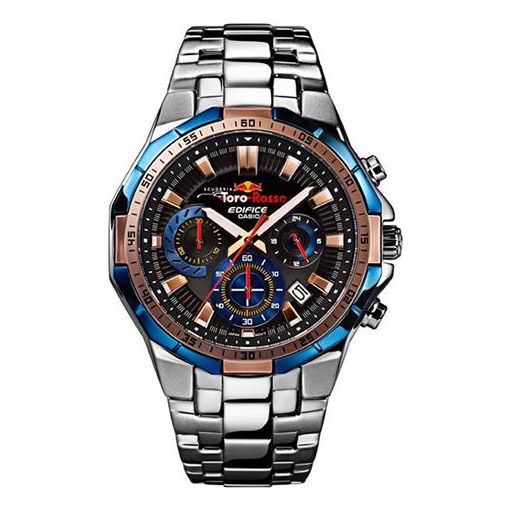 CASIO EDIFICESeries Scuderia Toro Rosso Sportses Multi-Color Waterproof Shockproof Black Dial Mens Black Analog EFR-554TR-2A