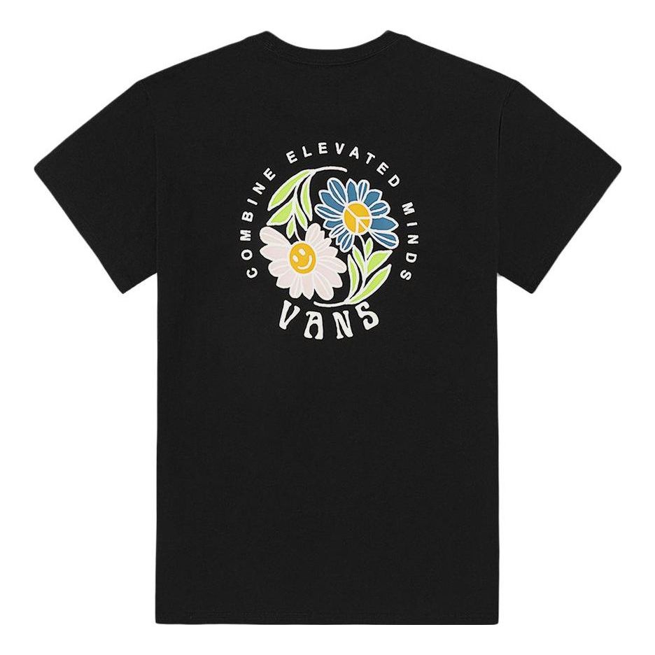 (WMNS) Vans Flower T-shirt 'Black' VN0008ZDBLK