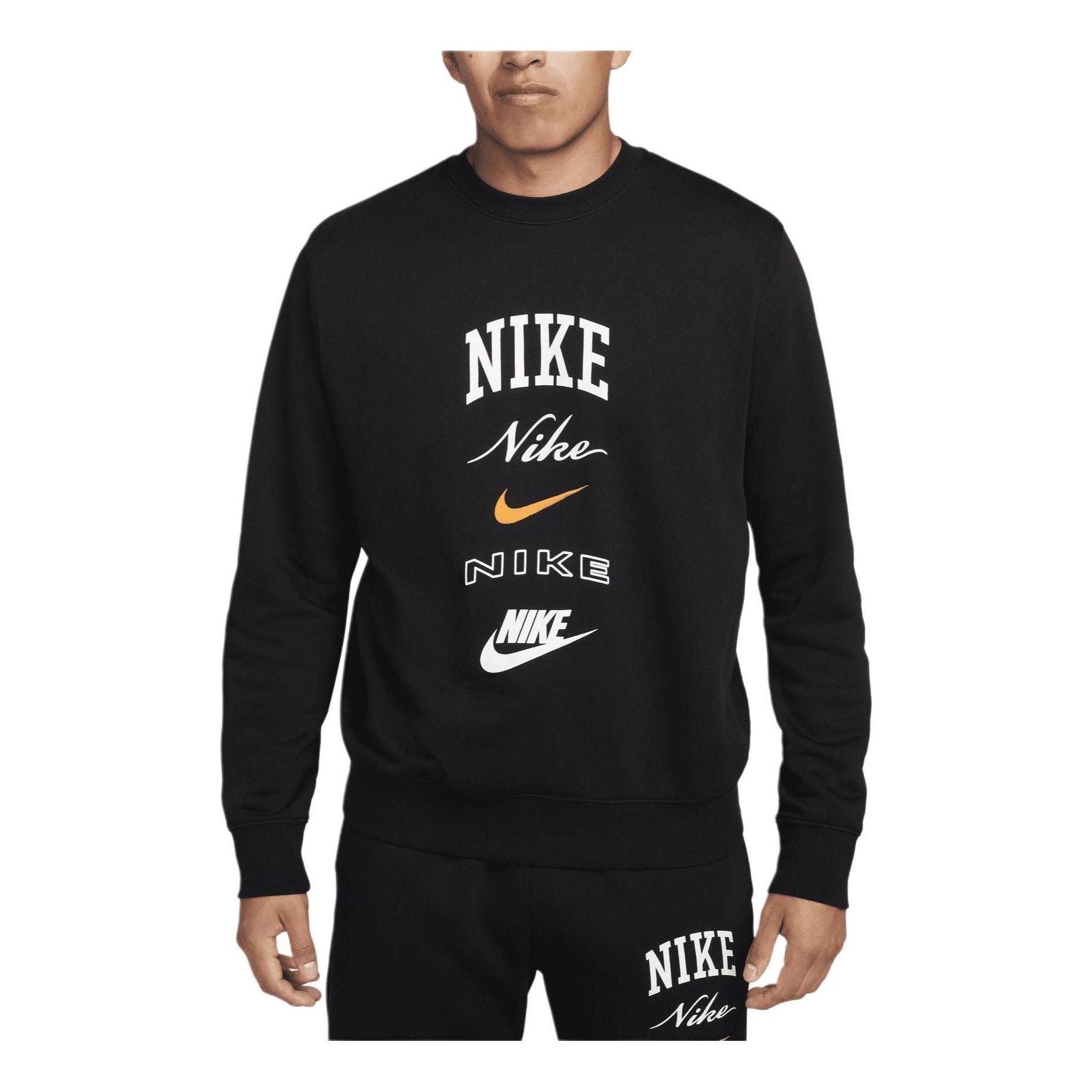 Nike Club Fleece Graphic Sweatshirt 'Black' FN2610-010