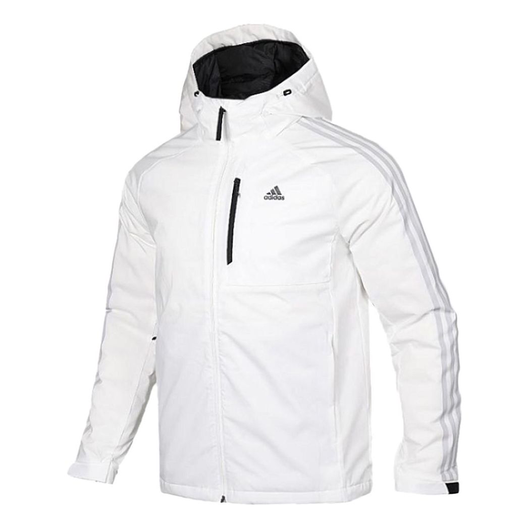 adidas 3stripes Down H Stay Warm raglan sleeve Sports hooded down Jacket White DM1964