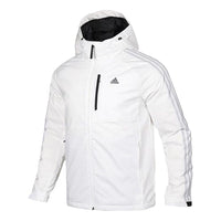 adidas 3stripes Down H Stay Warm raglan sleeve Sports hooded down Jacket White DM1964