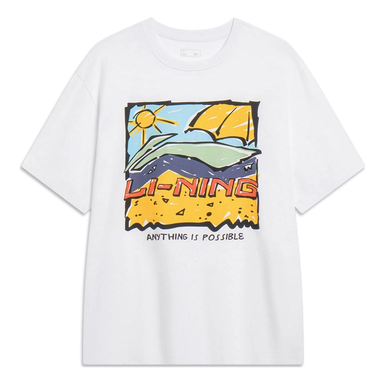 Li-Ning Anything Is Possible Cartoon Graphic T-shirt 'White' AHST543-1