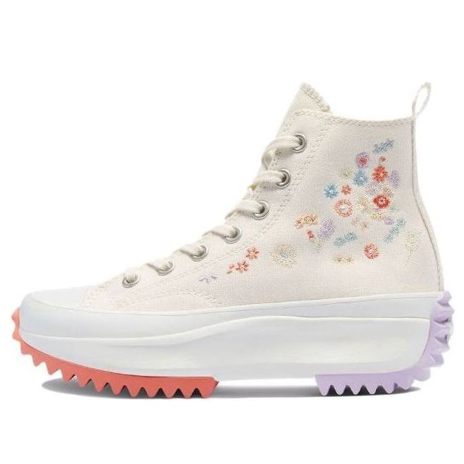 Converse Run Star Hike Platform High 'Embroidered Floral - Egret' A01583C