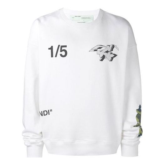 Off-White SS19 Cartoon Characters Printing Fleece Men White OMBA035S19D250090188