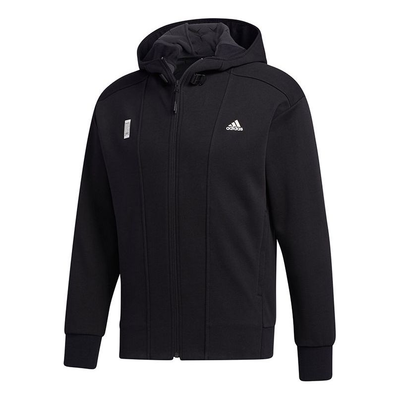 Men's adidas logo Hooded Jacket Black GM4457