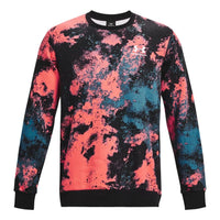 Under Armour Essential Fleece Paint Crew Sweatshirt 'Pink Black Blue' 1382318-690