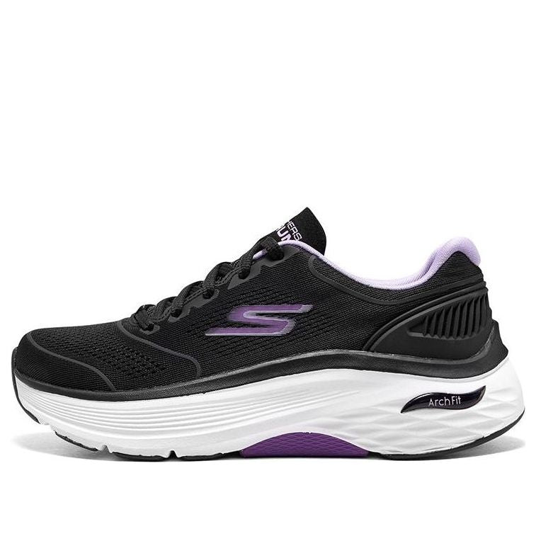 (WMNS) Skechers Max Cushioning Arch Fit 'Black Purple White' 128923-BKLV