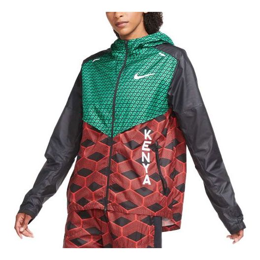 Nike Casual Hooded Running Contrasting Colors Jacket Red CV0397-673