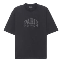 Balenciaga Cities Paris T-Shirt Medium Fit 'Nero' 612966TLVL71069